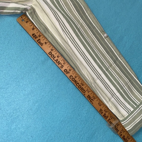 BLAIR cotton linen roll tab long sleeve button up chest pocket stripe NEW size L - Picture 5 of 11